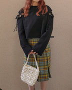 cut out ribbon sweatshirt
