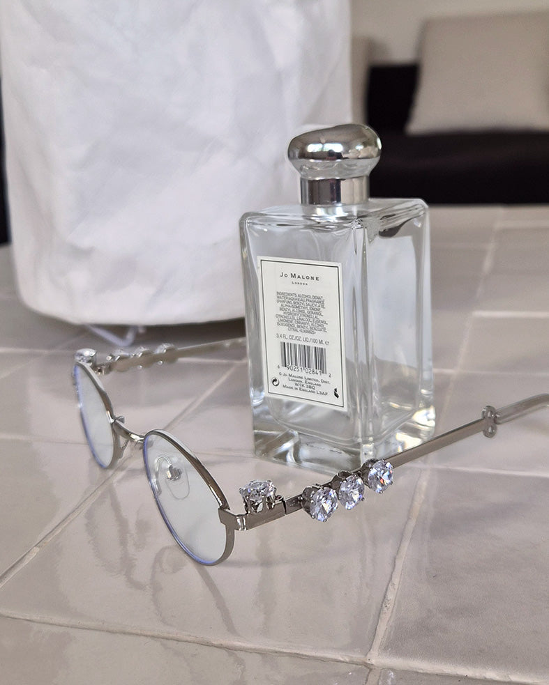 silver kirakira cubic glass
