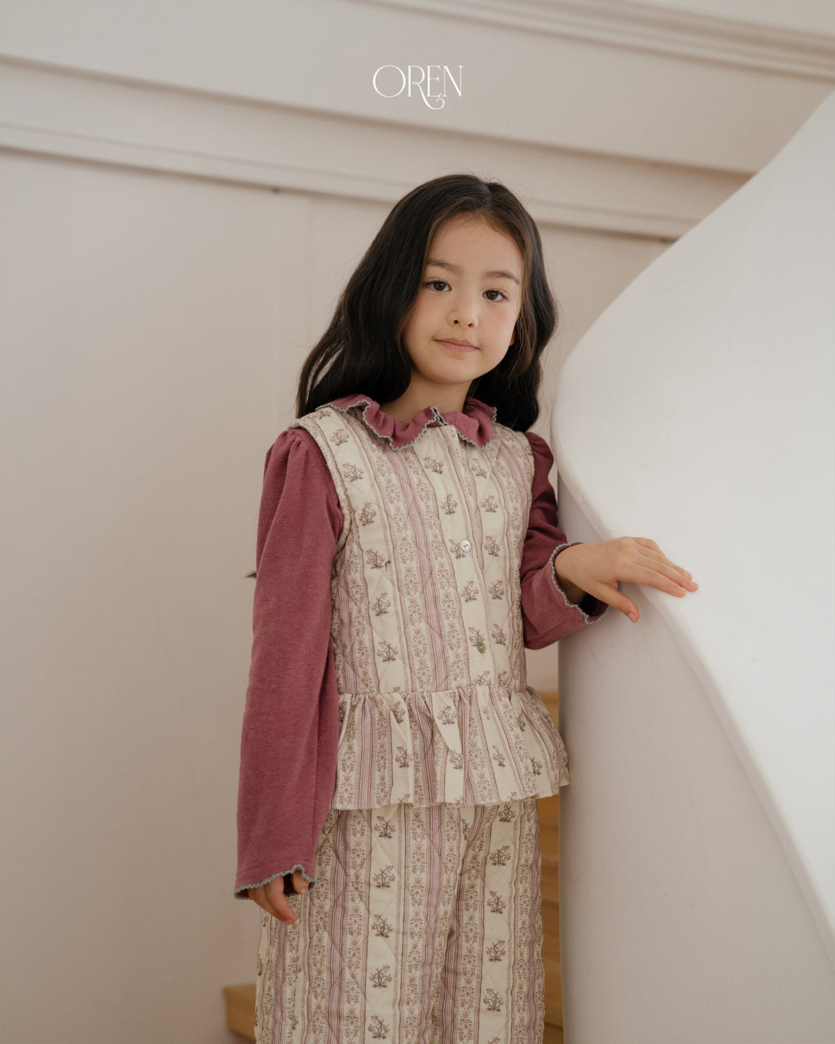 【OREN】groot quilted vest SET UP