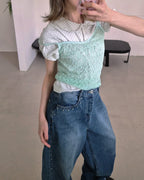 side studs wide denim