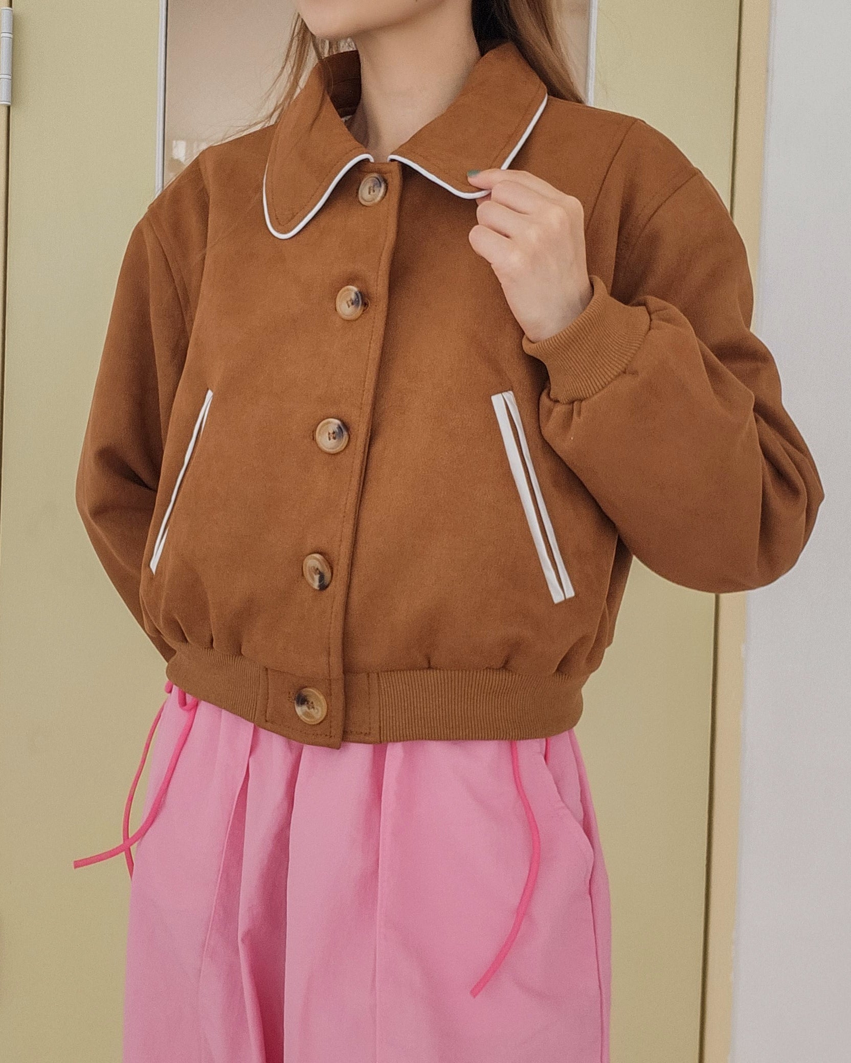 faux suede blouson