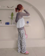 satin layered wrap skirt