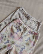 flower pattern boot cut sweat pants
