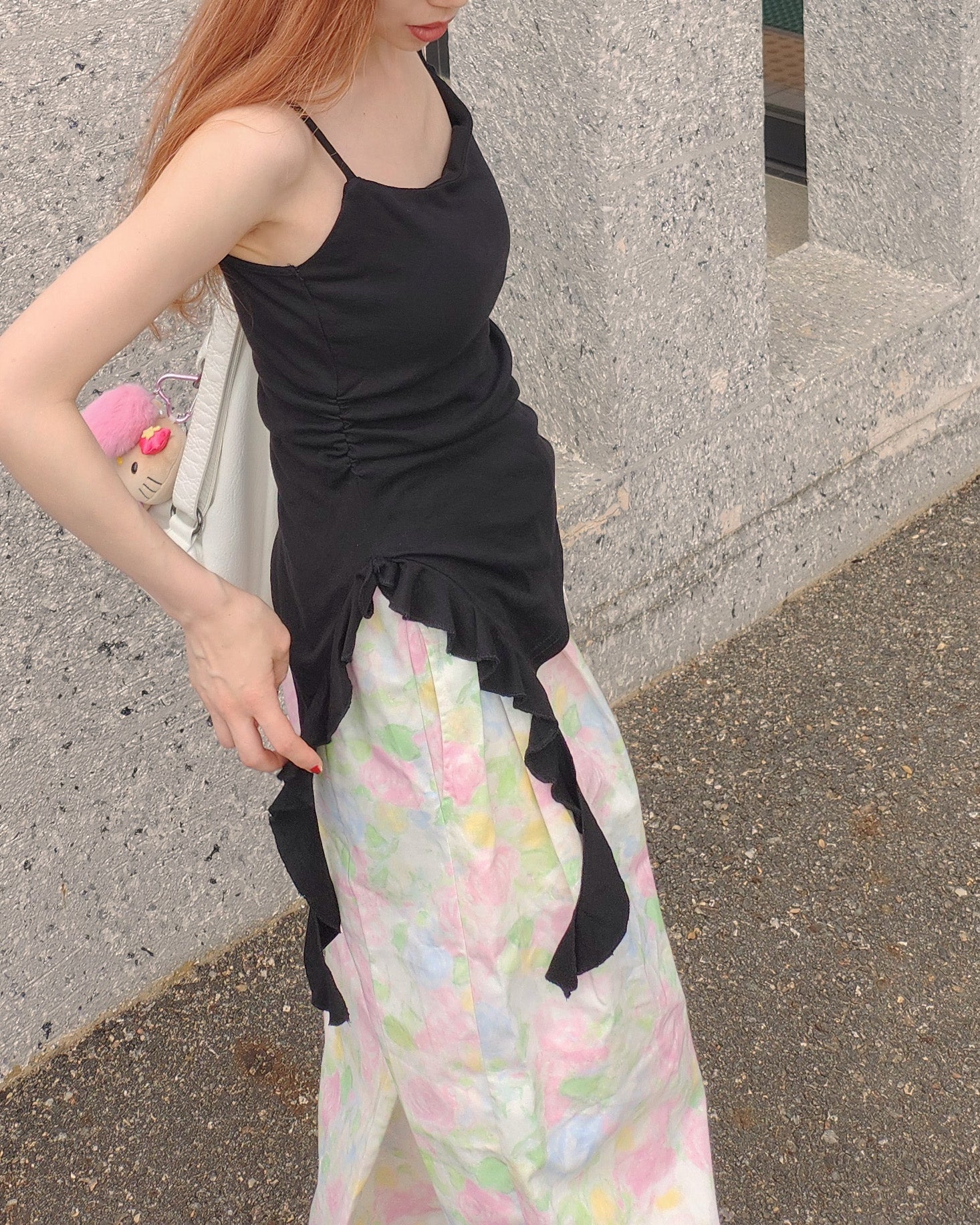ruffle asymmetry camisole