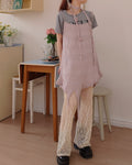 rose scarf knit mini dress