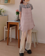 rose scarf knit mini dress