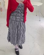 shirring popcorn skirt