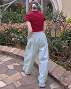 multi stripe wide pants