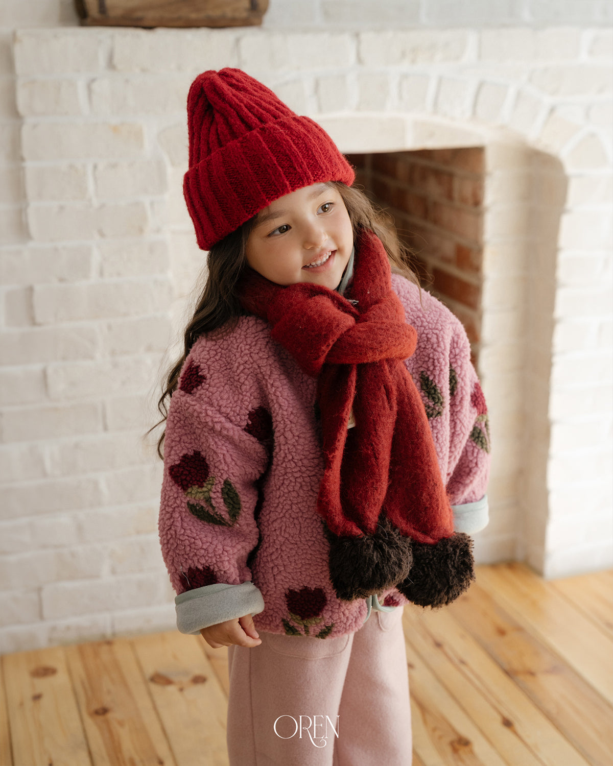 【OREN】merci pom-pom muffler
