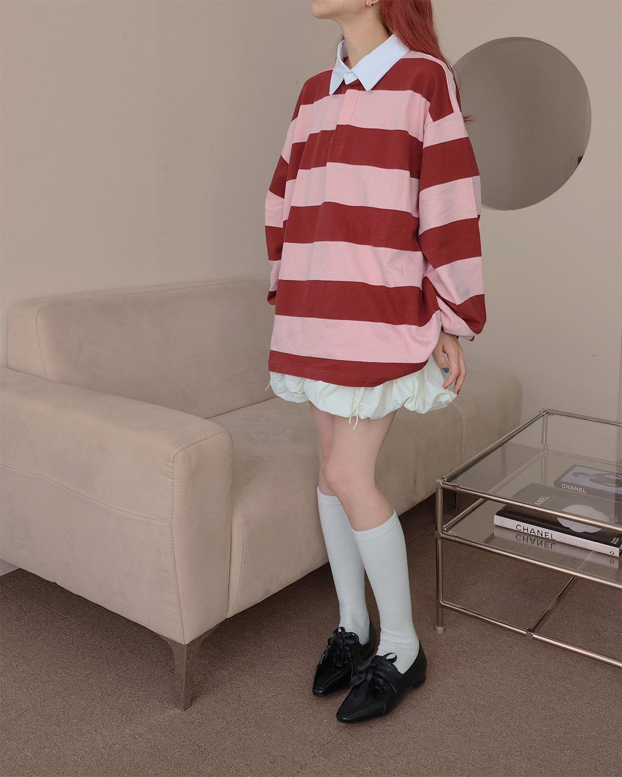 oversize long sleeve rugby shirt