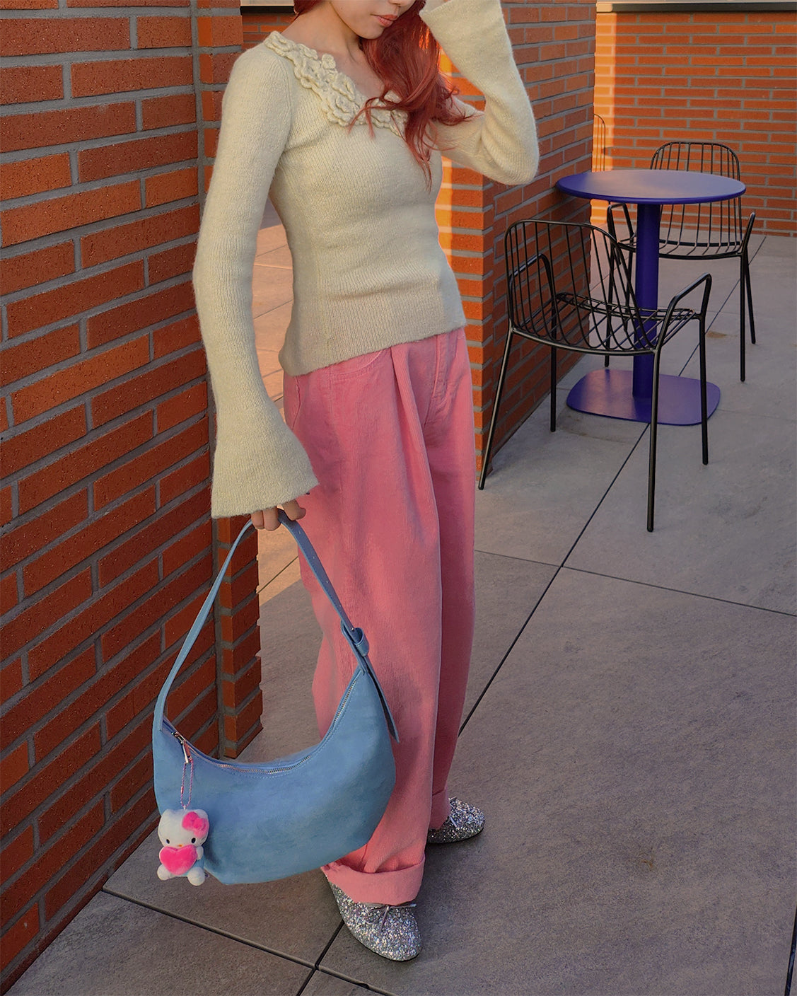 heart pocket corduroy pants