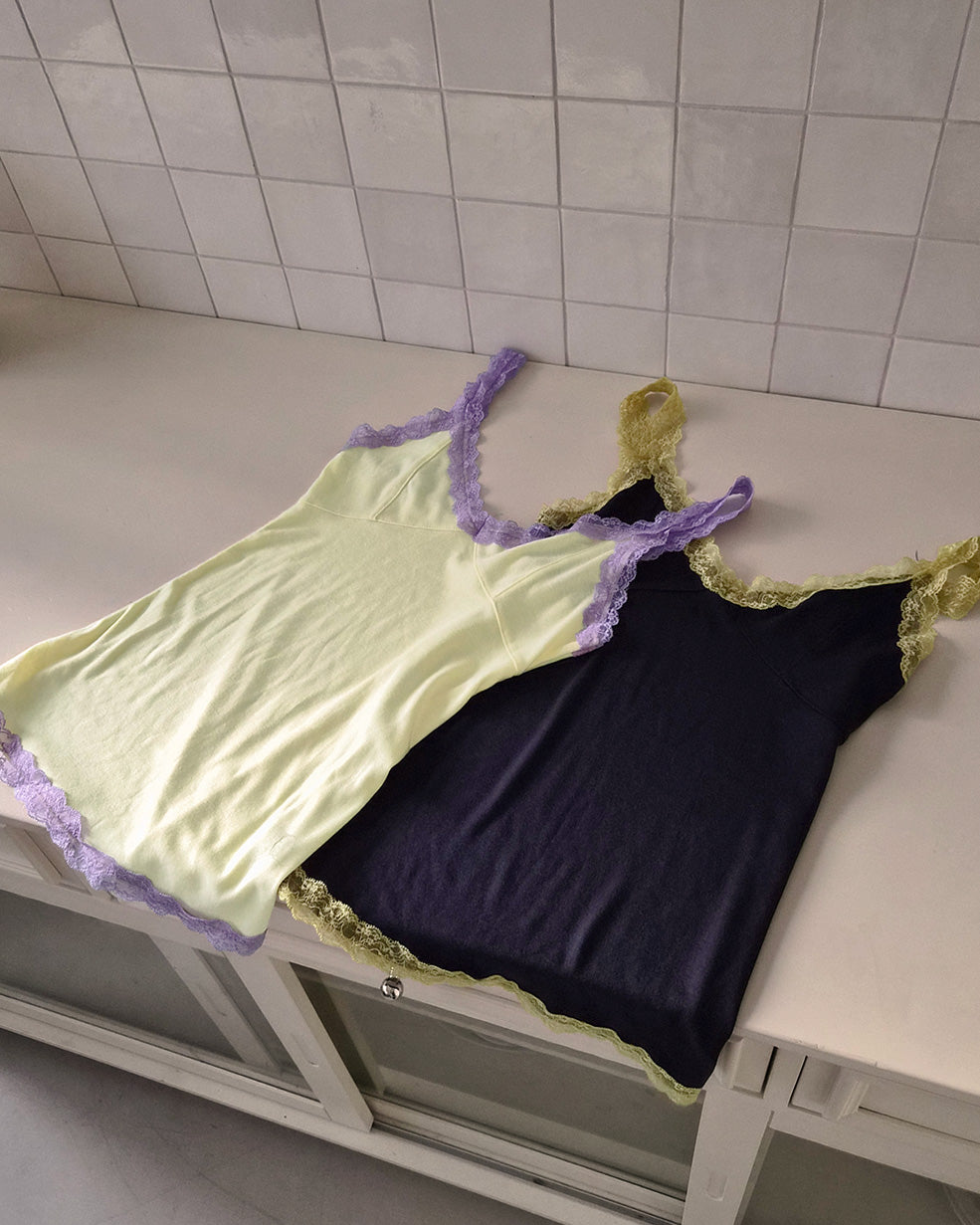 bicolor lace point camisole