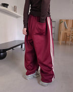 red line wide track pants