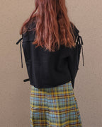 cut out ribbon sweatshirt