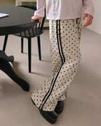 dot side line light corduroy pants