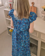 flower frill long dress