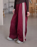 red line wide track pants