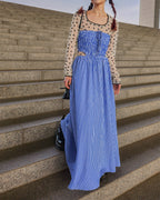 cut out stripe long dress