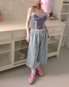 frill sweat half pants