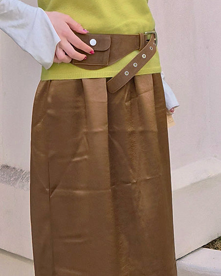faux suede pocket belt