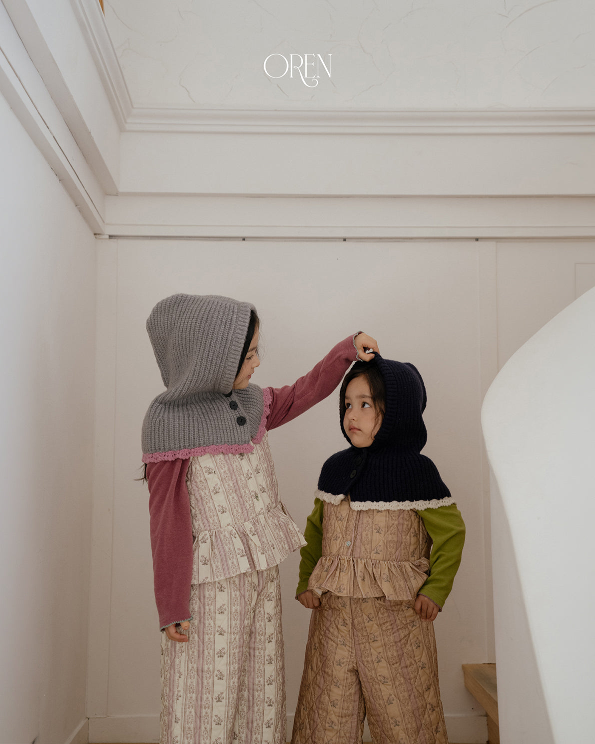 【OREN】bicolor cape balaclava
