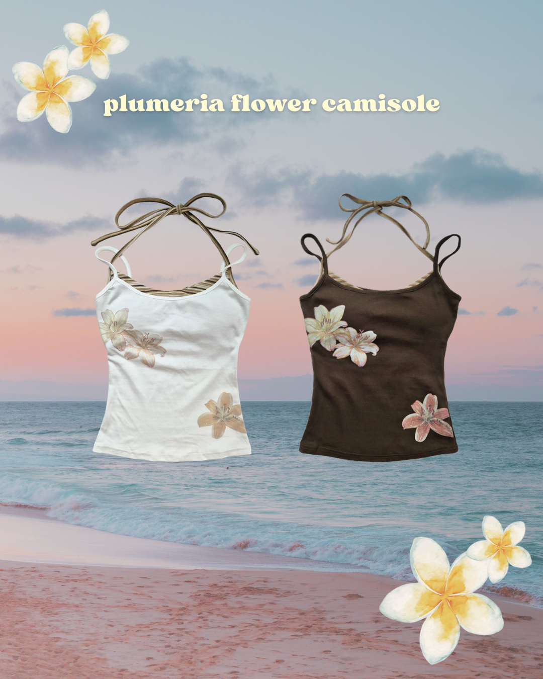 plumeria flower camisole
