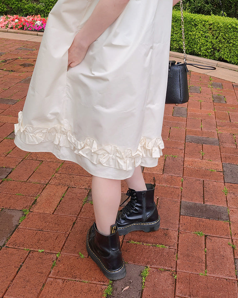 hem frill over midi dress
