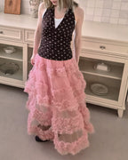 tiered volume frill tulle skirt