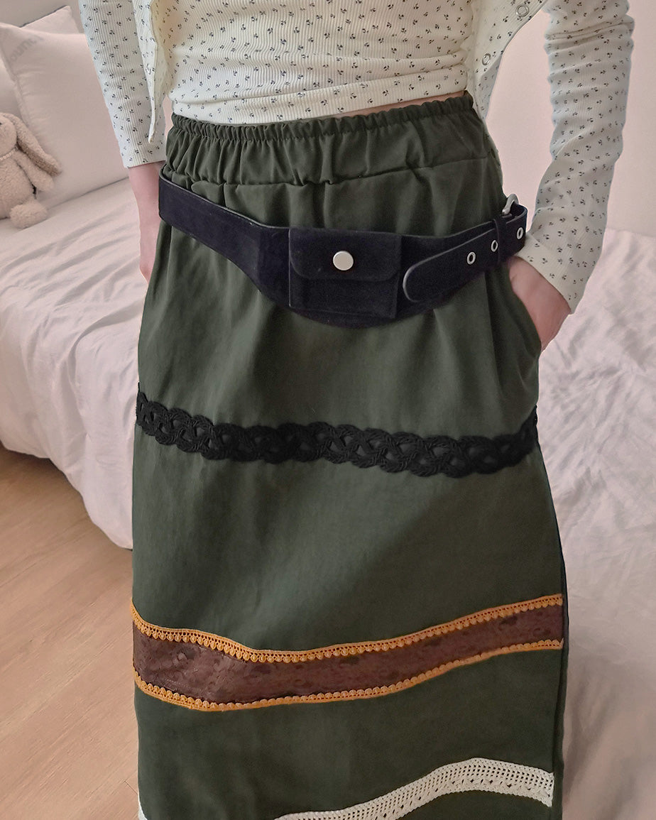 faux suede pocket belt