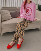 leopard sweat jogger pants