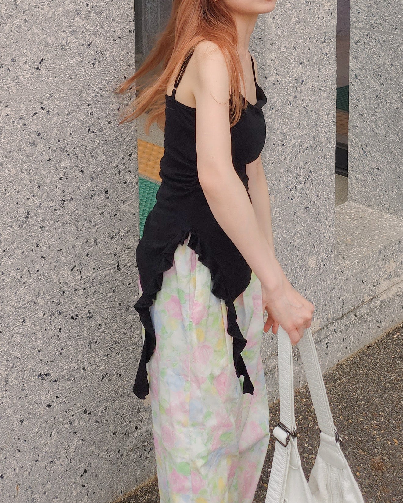 ruffle asymmetry camisole