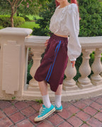 track satin bermuda pants