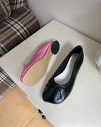 ribbon rounded square toe shoes