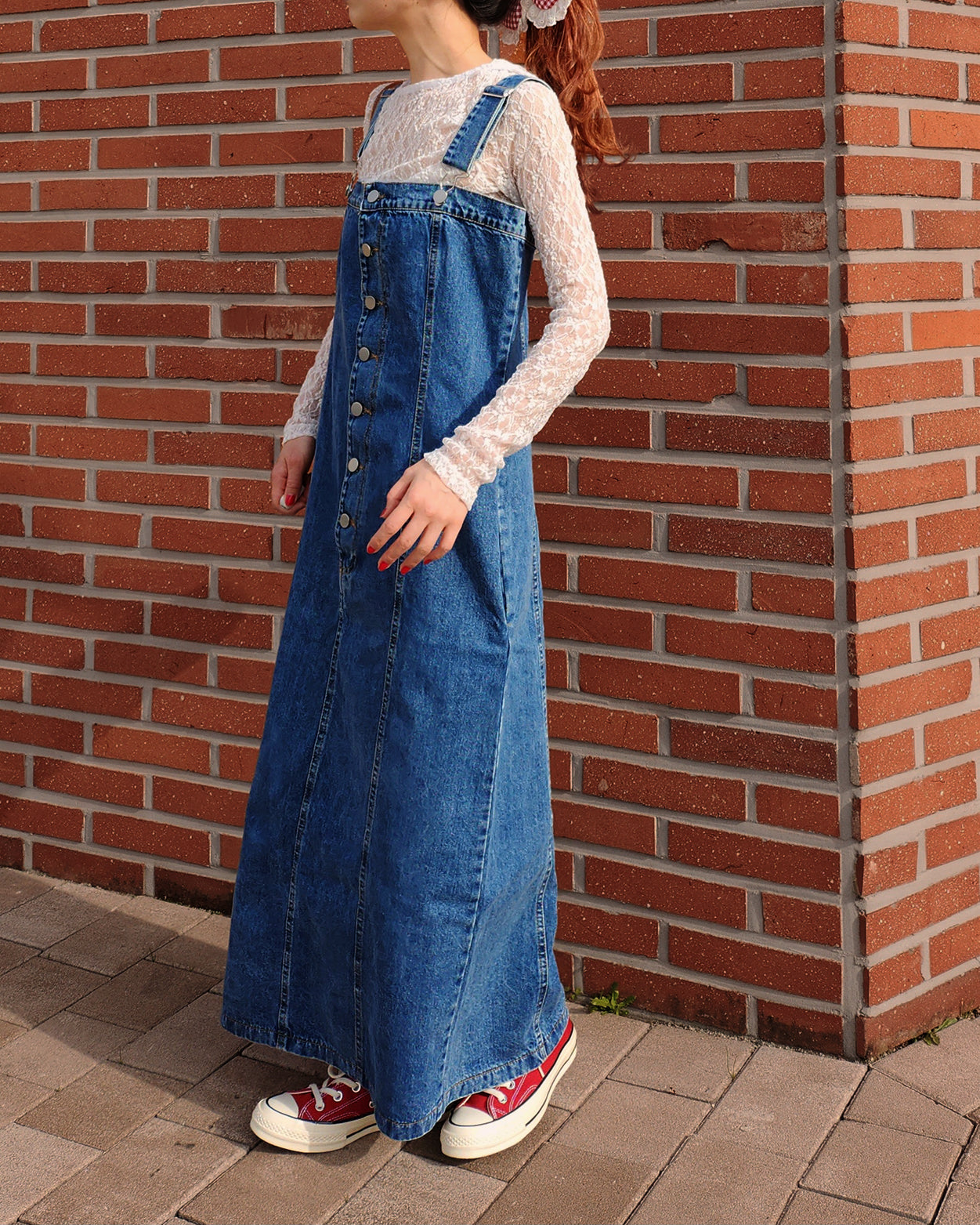 denim salopette long dress
