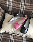 ribbon rounded square toe shoes