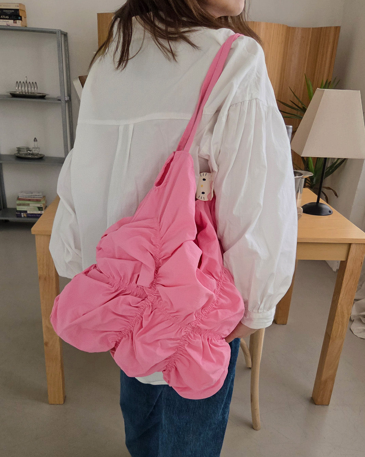 shirring color nylon bag