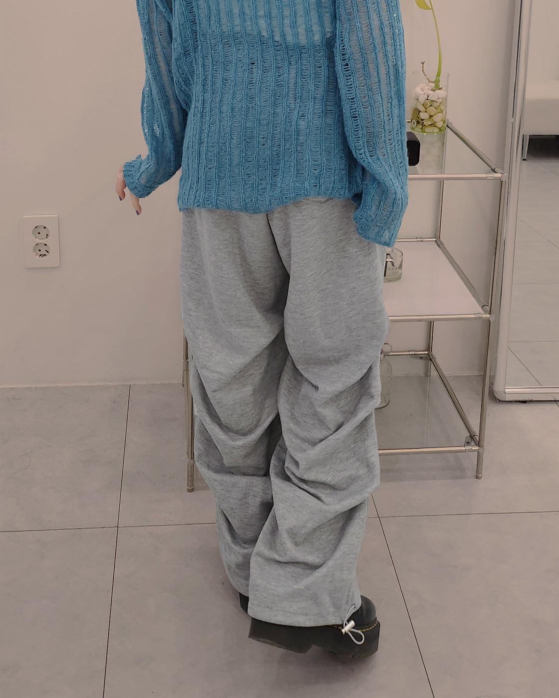 shirring light sweat pants