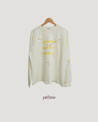 ribbon point logo long sleeve T
