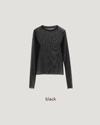 dot sheer long sleeves T
