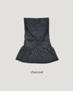 fur back ribbon mini dress