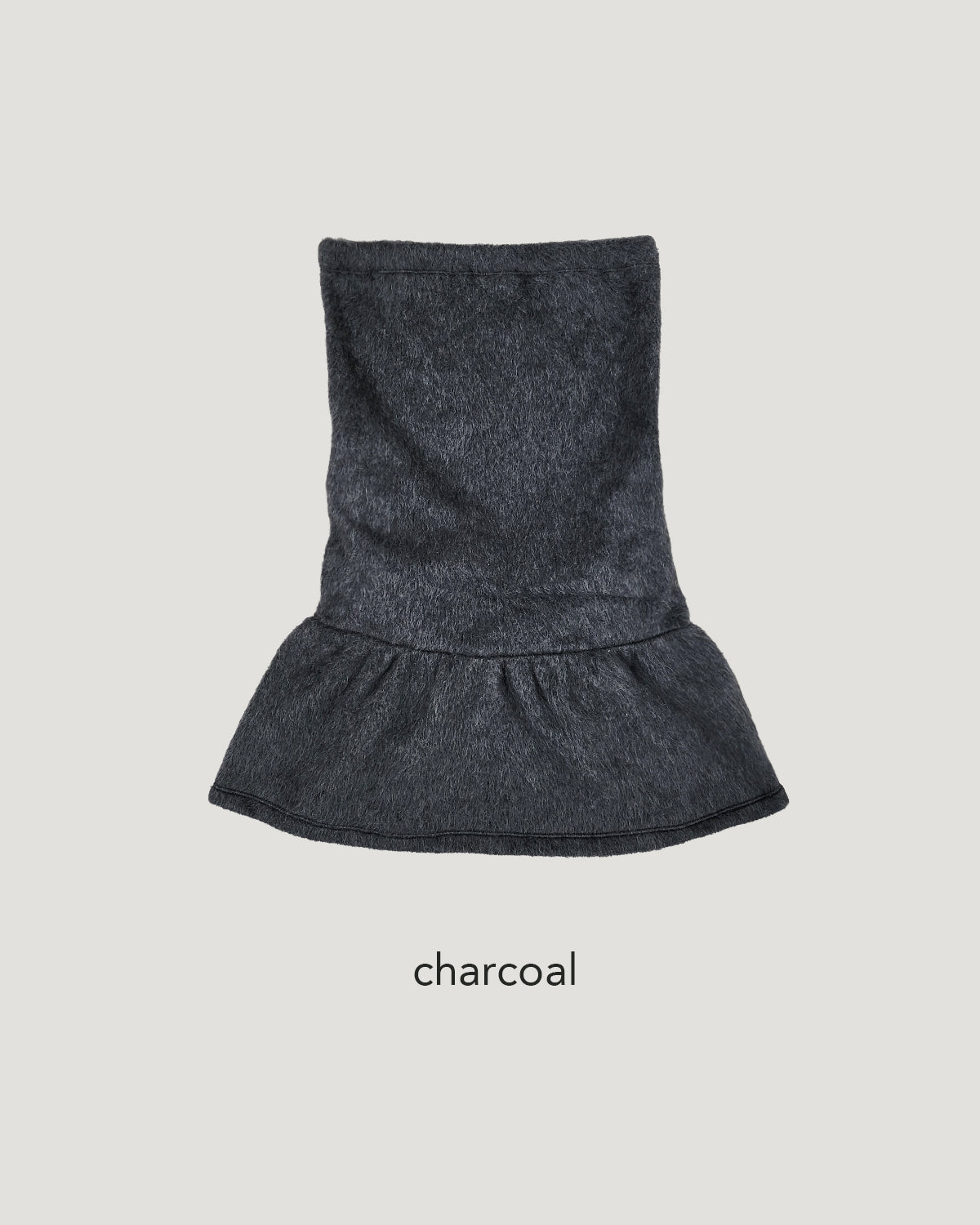 fur back ribbon mini dress