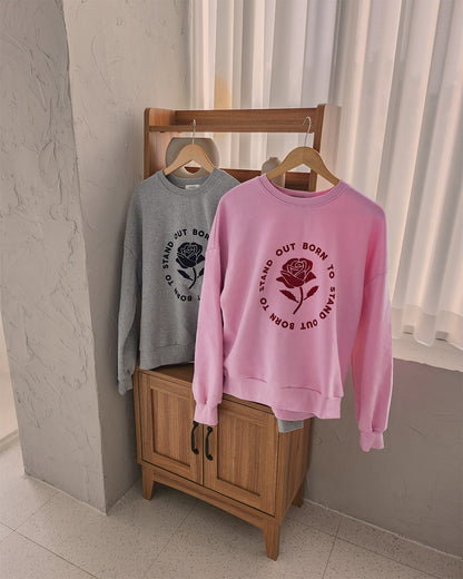 rose motif sweatshirt