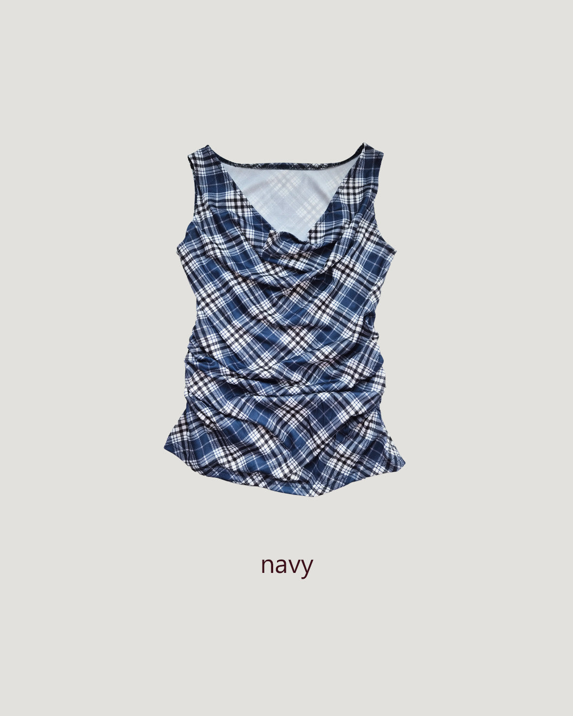 check draped shirring top