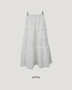 cotton tired long skirt