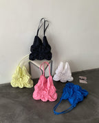 shirring color nylon bag