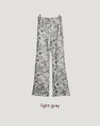 flower pattern boot cut sweat pants