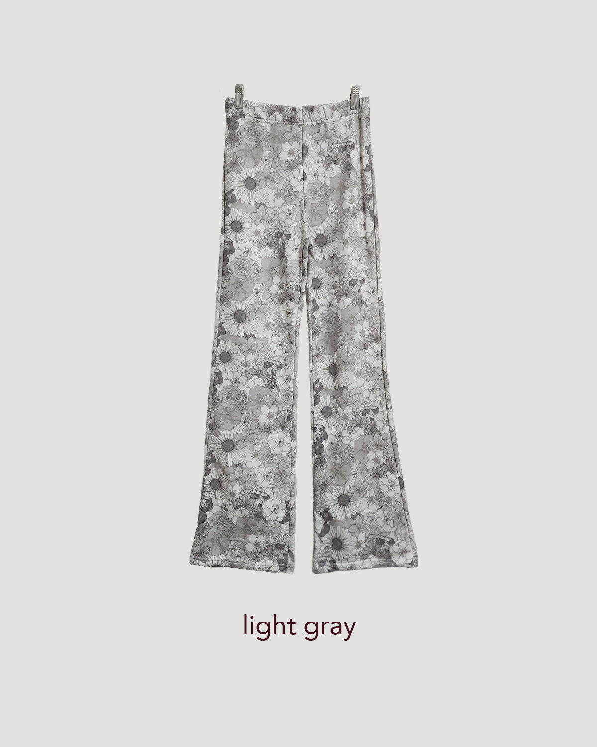 flower pattern boot cut sweat pants