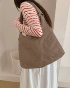 stitch pattern faux leather shoulder bag