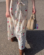 flower frill long dress