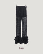 lace hem frill pants